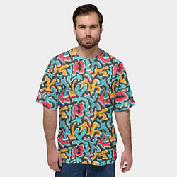Футболка оверсайз мужская Граффити абстракт гранж, цвет: 3D-принт — фото 2