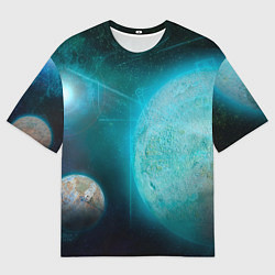 Мужская футболка оверсайз Космос и планеты