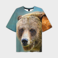 Мужская футболка оверсайз Русский бурый медведь