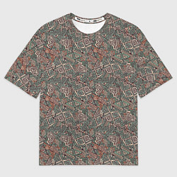 Футболка оверсайз мужская Этнический узор геометрия, цвет: 3D-принт