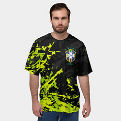 Футболка оверсайз мужская Сборная Бразилия пятна, цвет: 3D-принт — фото 2