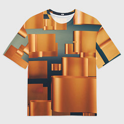 Футболка оверсайз мужская Золотые геометрические слитки, цвет: 3D-принт