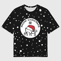 Футболка оверсайз мужская Котячий Новый Год, цвет: 3D-принт