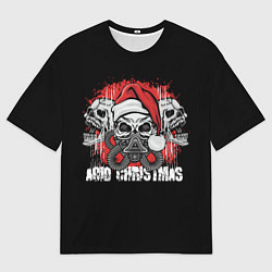 Мужская футболка оверсайз Кислотное Рождество