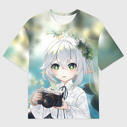 Футболка оверсайз мужская Нахида с фотоаппаратом, цвет: 3D-принт