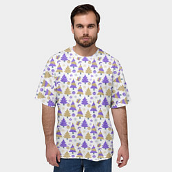 Футболка оверсайз мужская Новогодние ёлки, цвет: 3D-принт — фото 2