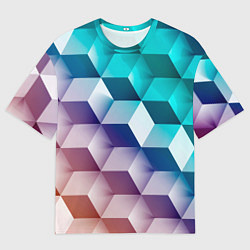 Футболка оверсайз мужская Объёмные разноцветные кубы, цвет: 3D-принт