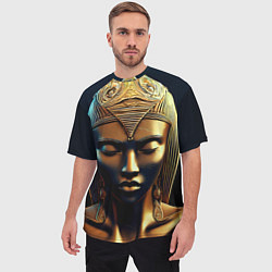 Футболка оверсайз мужская Нейросеть - золотая статуя египетской царицы, цвет: 3D-принт — фото 2