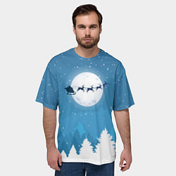 Футболка оверсайз мужская Новогодняя сказка дед мороз, цвет: 3D-принт — фото 2