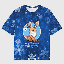 Футболка оверсайз мужская Кролик - символ нового года, цвет: 3D-принт