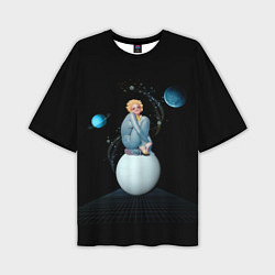 Мужская футболка оверсайз Pinup женщина на Луне