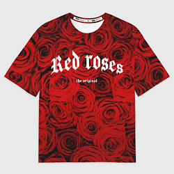 Футболка оверсайз мужская Красный розы, цвет: 3D-принт