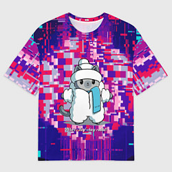 Мужская футболка оверсайз Кот потерял своего друга - кролика