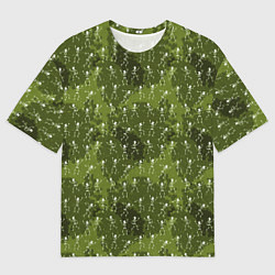 Футболка оверсайз мужская Милитари скелеты мини, цвет: 3D-принт