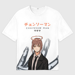 Мужская футболка оверсайз Человек-бензопила Макима