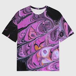Футболка оверсайз мужская Фиолетовые краски и камни, цвет: 3D-принт
