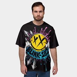 Футболка оверсайз мужская Блинк 182 логотип, цвет: 3D-принт — фото 2