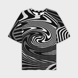 Мужская футболка оверсайз Black and white abstract pattern