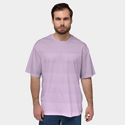 Футболка оверсайз мужская Монохромный полосатый розовато-сиреневый, цвет: 3D-принт — фото 2