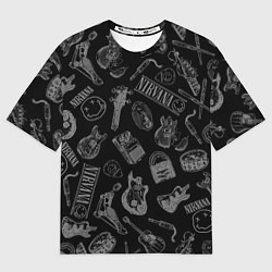 Футболка оверсайз мужская Nirvana crash guitar black, цвет: 3D-принт