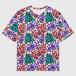 Футболка оверсайз мужская Полосы и фигуры гранж, цвет: 3D-принт