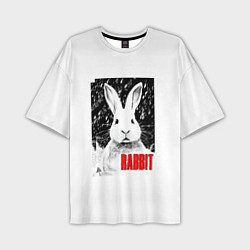 Мужская футболка оверсайз Строгий кролик