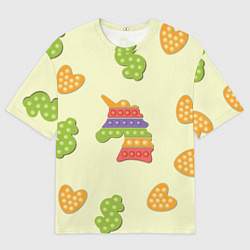 Мужская футболка оверсайз Поп ит паттерн