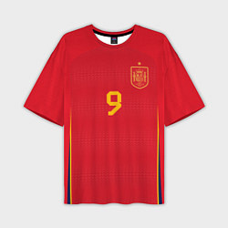 Футболка оверсайз мужская Гави ЧМ 2022 сборная Испании, цвет: 3D-принт