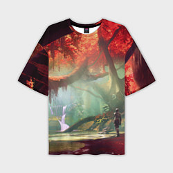 Мужская футболка оверсайз Destiny пейзаж джунглей