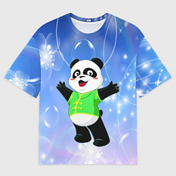 Футболка оверсайз мужская Панда разводит руками, цвет: 3D-принт