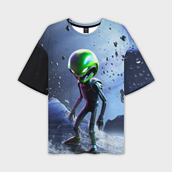 Мужская футболка оверсайз Alien during a space storm