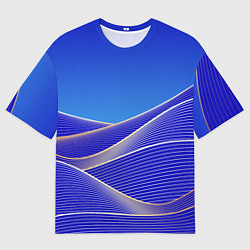 Футболка оверсайз мужская Волновая растровая композиция, цвет: 3D-принт