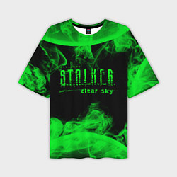 Мужская футболка оверсайз Stalker clear sky radiation art