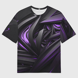 Футболка оверсайз мужская Черно-фиолетовые объекты, цвет: 3D-принт