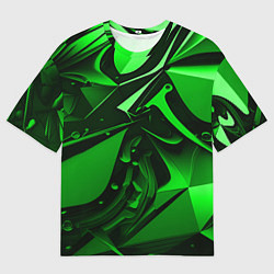 Мужская футболка оверсайз Зеленые объемные объекты