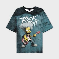 Мужская футболка оверсайз Rock n roll style Simpsons