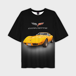 Мужская футболка оверсайз Американский спорткар Chevrolet Corvette Stingray