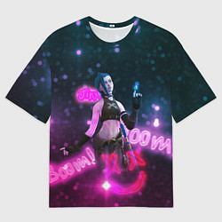 Мужская футболка оверсайз Джинкс и кристалл из Аркейн