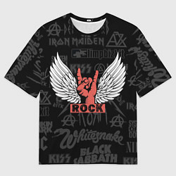 Футболка оверсайз мужская Рок хэви-метал, цвет: 3D-принт