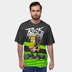 Футболка оверсайз мужская Rock music Simpsons, цвет: 3D-принт — фото 2