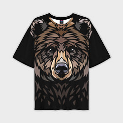 Мужская футболка оверсайз Медведь в этническом стиле