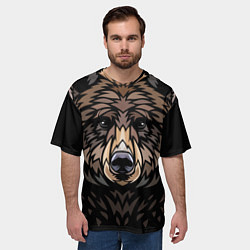 Футболка оверсайз мужская Медведь в этническом стиле, цвет: 3D-принт — фото 2