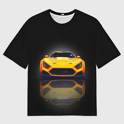 Мужская футболка оверсайз Первый российский гиперкар Flanker F