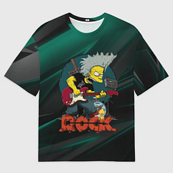 Мужская футболка оверсайз Rock music Simpsons
