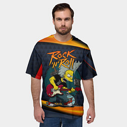 Футболка оверсайз мужская Simpsons RocknRoll, цвет: 3D-принт — фото 2