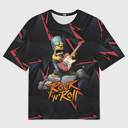 Футболка оверсайз мужская Rocknroll simpsons, цвет: 3D-принт