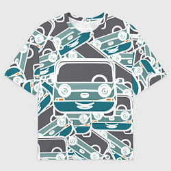 Футболка оверсайз мужская Абстракция машина, цвет: 3D-принт