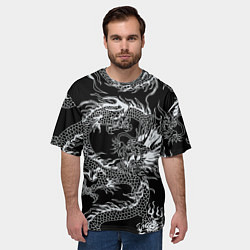 Футболка оверсайз мужская Татуировка японского дракона, цвет: 3D-принт — фото 2