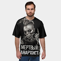 Футболка оверсайз мужская Мертвый анархист панк, цвет: 3D-принт — фото 2