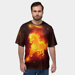 Футболка оверсайз мужская Огненный конь мчится, цвет: 3D-принт — фото 2